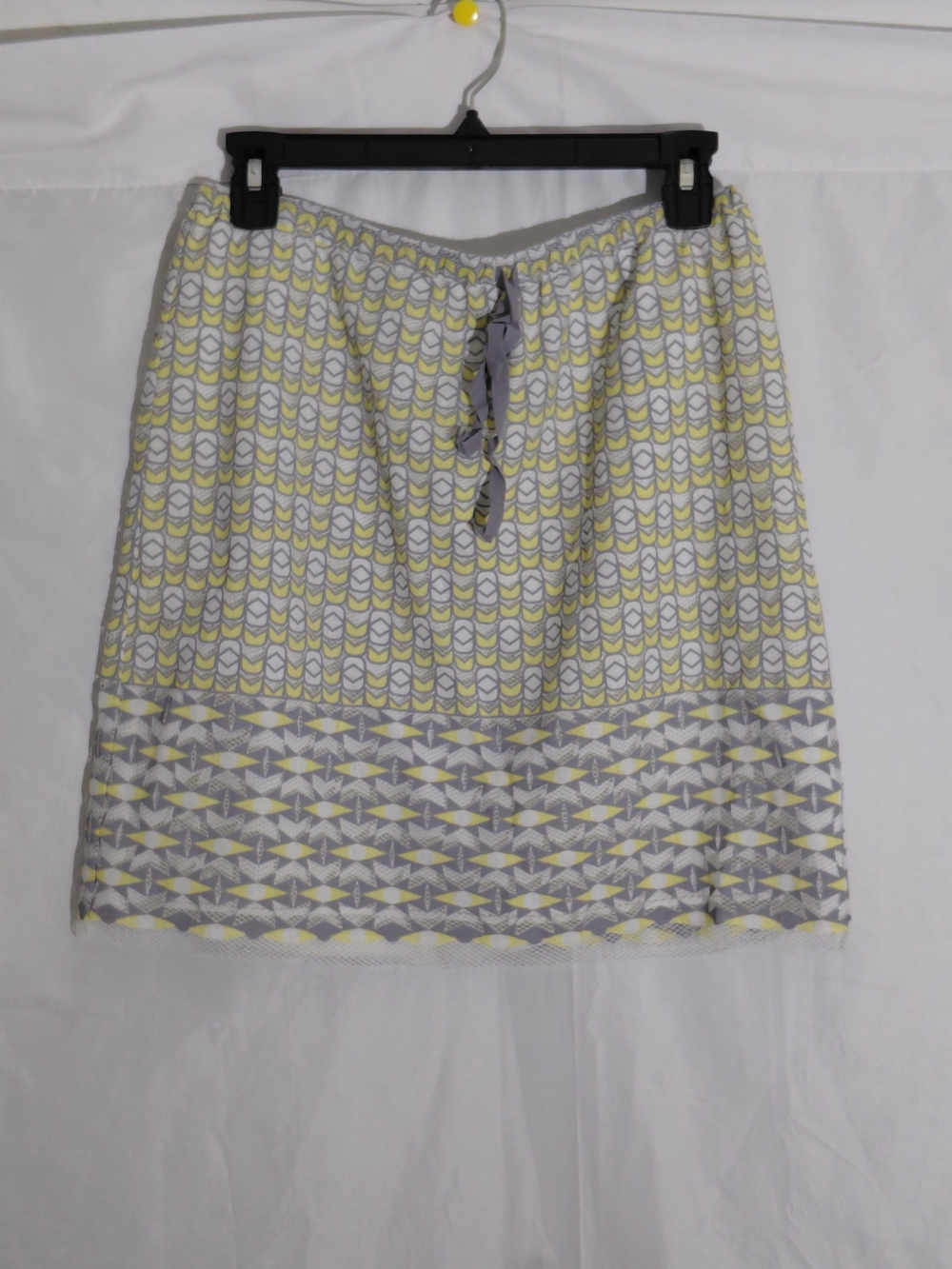 Sophie Max Gray and Yellow Patterned Mini Skirt